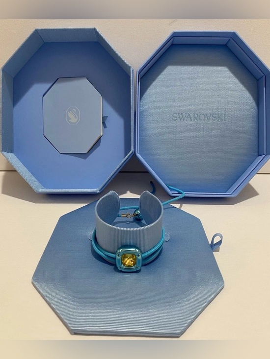 Swarovski Jewelry - Authentic WOMENS Swarovski 5601586 Choker Necklace BLUE WITH YELLOW NEW IN BOX